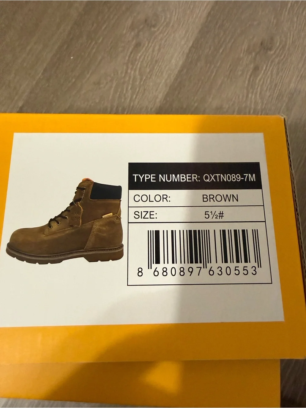 Men's Brown Genuine Leather Lace-Up Work Boots by